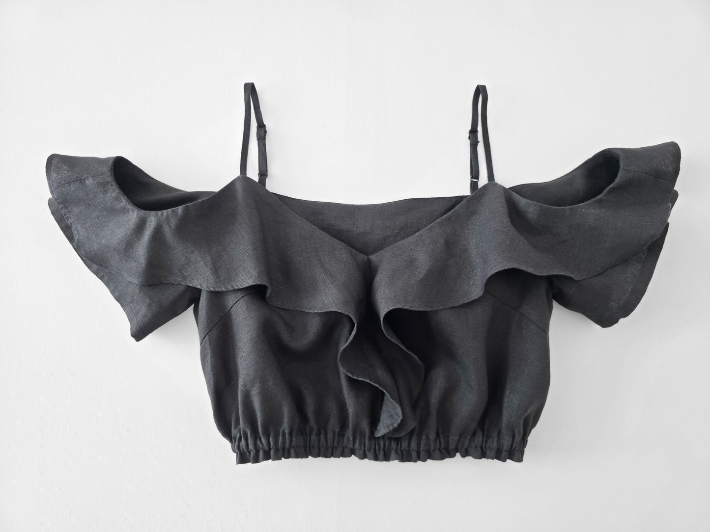 Black Ruffle Top