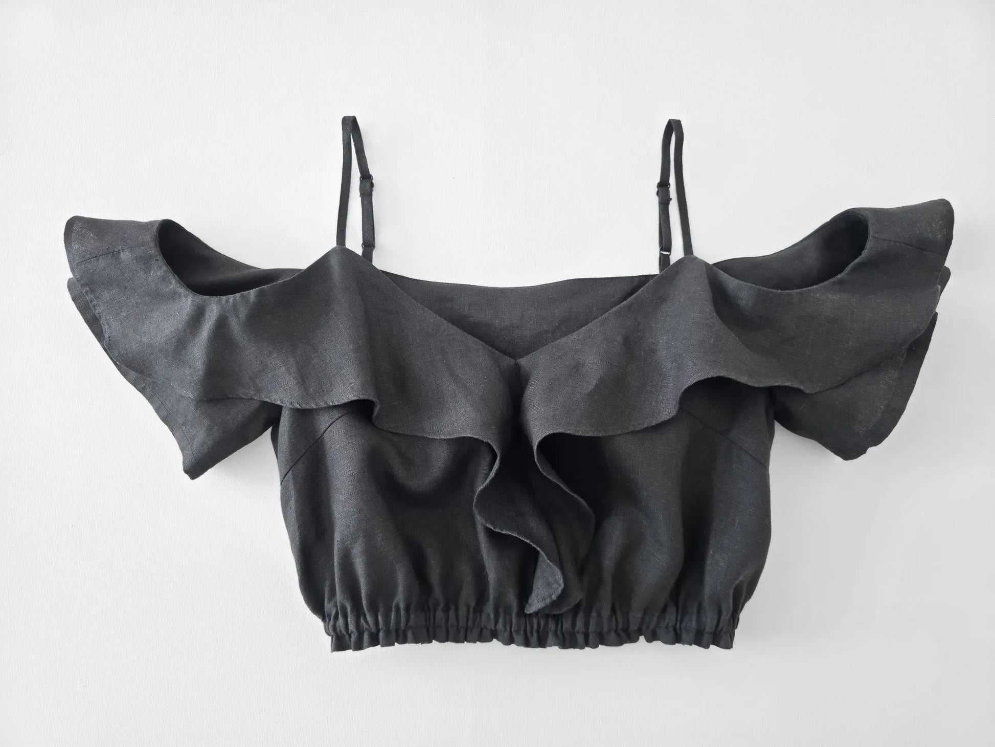 Lightweight and breathable 100% French linen ruffle top for Australian summer fashion