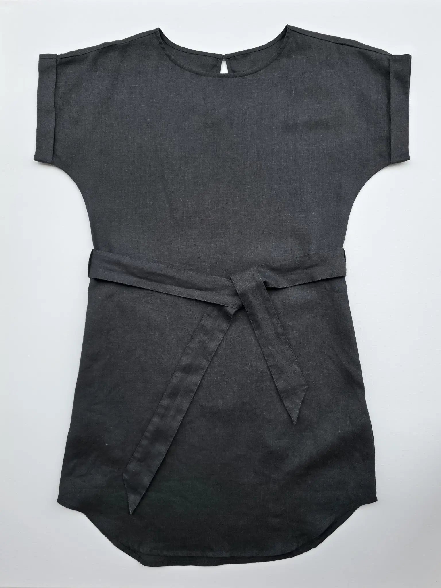 T-Shirt Dress 100% Linen Black for women in Australia