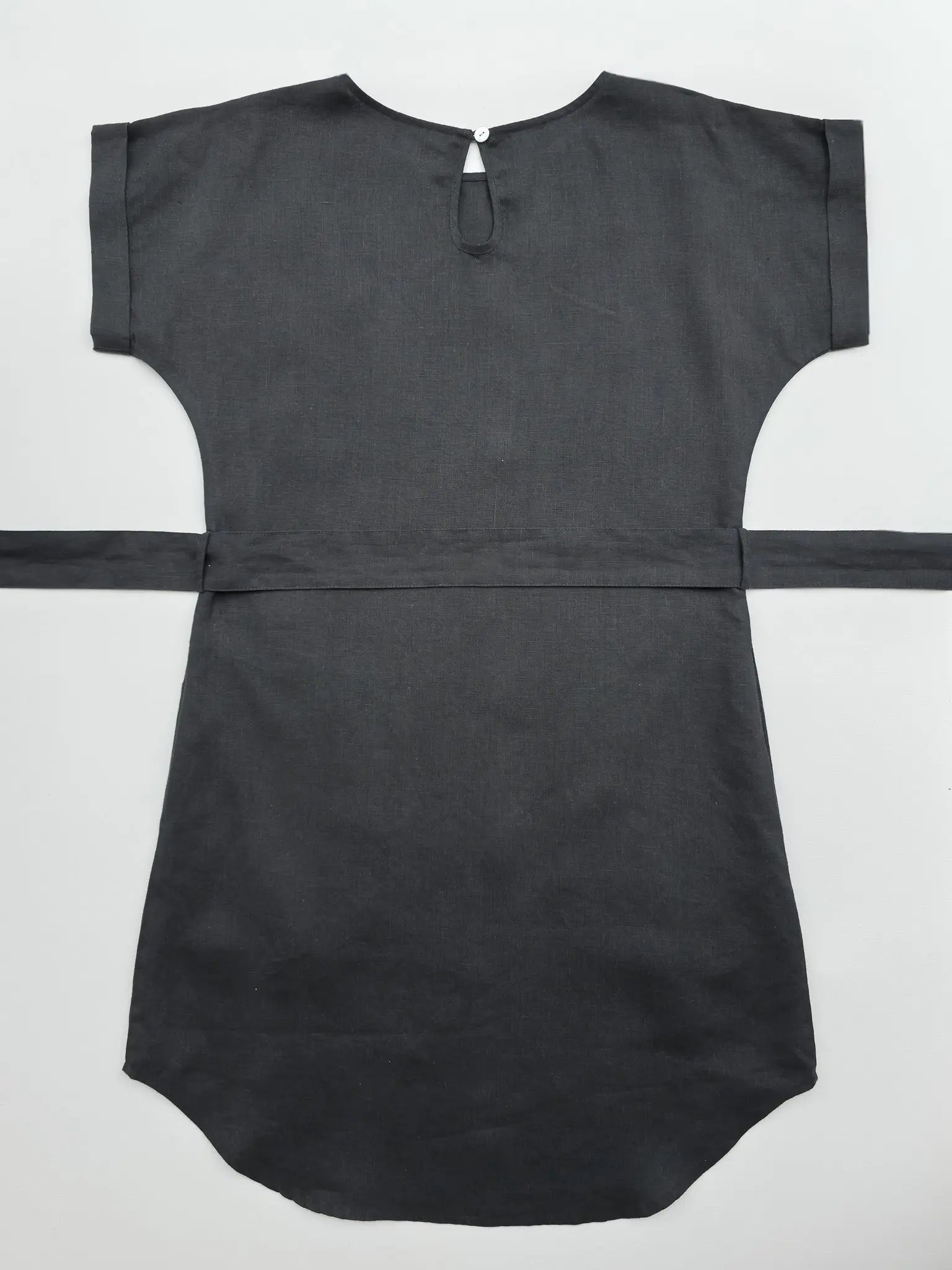 T-Shirt Dress 100% Linen Black for women in Australia